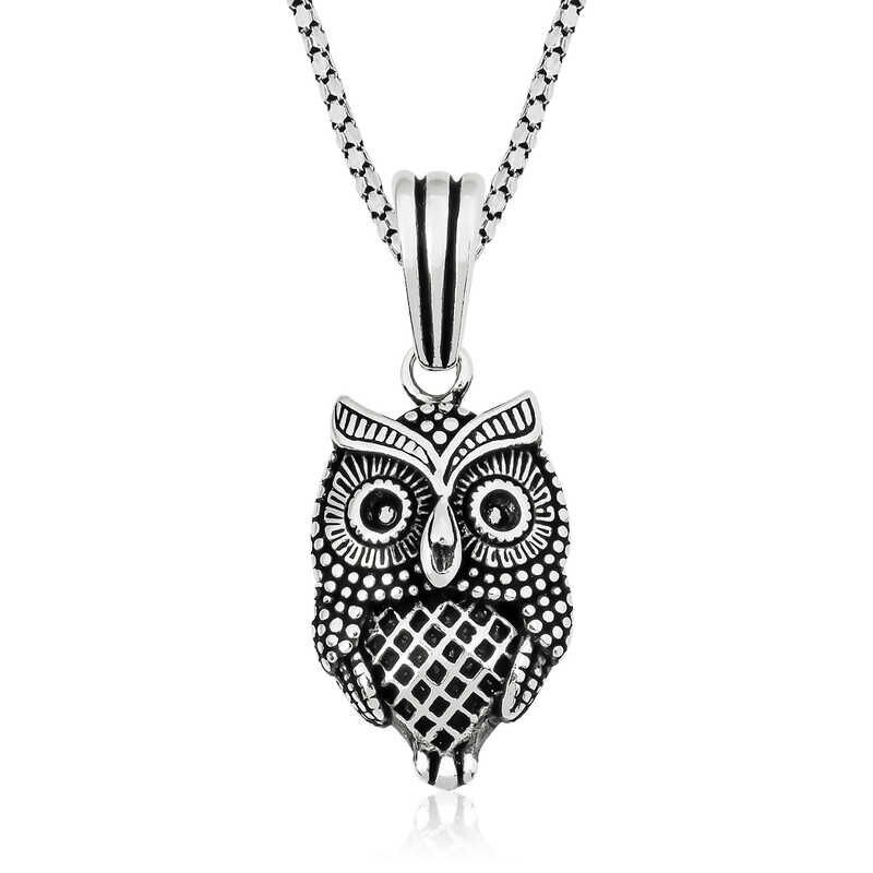 Gümüş Baykuş Kolye