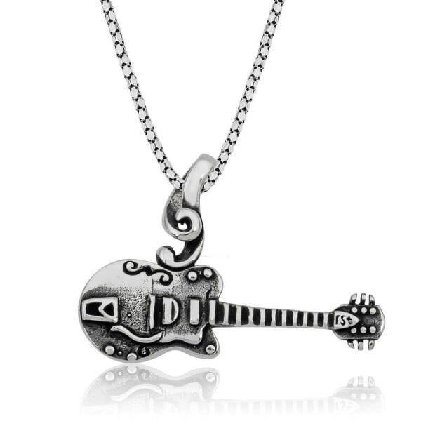 Gümüş Gitar Kolye