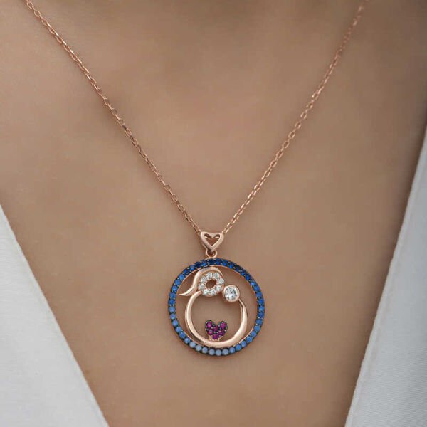 Gümüş Rose Anne Ve Bebek Sevgisi Bayan Kolye