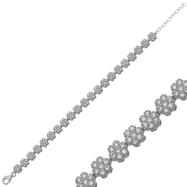 Gümüş Çiçek Bayan Bileklik