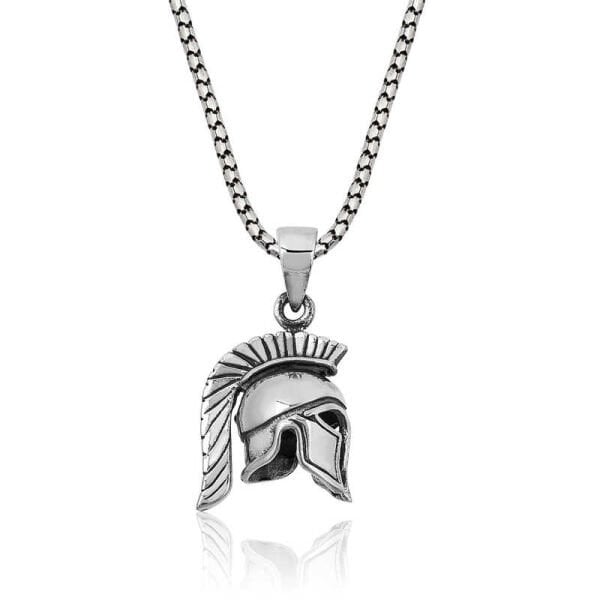 Gümüş Şovalye Miğfer Kolye