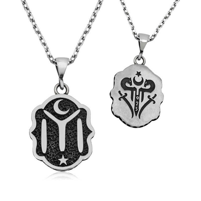 Gümüş Kayı Boyu Armalı Kolye