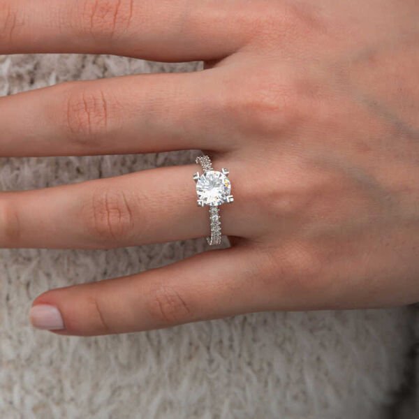 Gümüş Tektaş Tamtur Kadın Yüzük