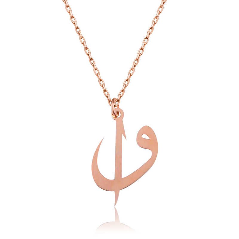 Gümüş Rose Elif Vav Bayan Kolye