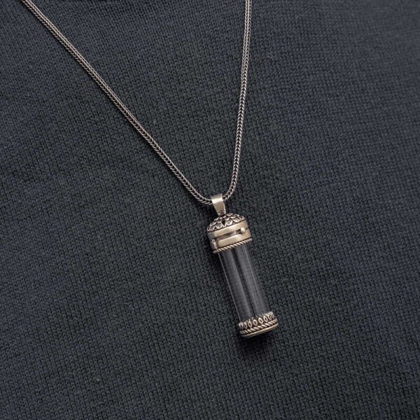 Gümüş İçi Açılabilen Muska Kabı Cevşen Erkek Kolye