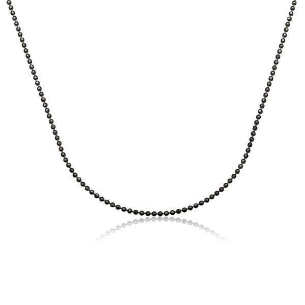 Gümüş Siyah Küçük Top Zincir