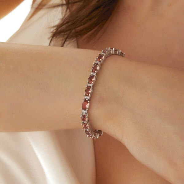 Gümüş Oval Zultanit Taşlı Kadın Bileklik