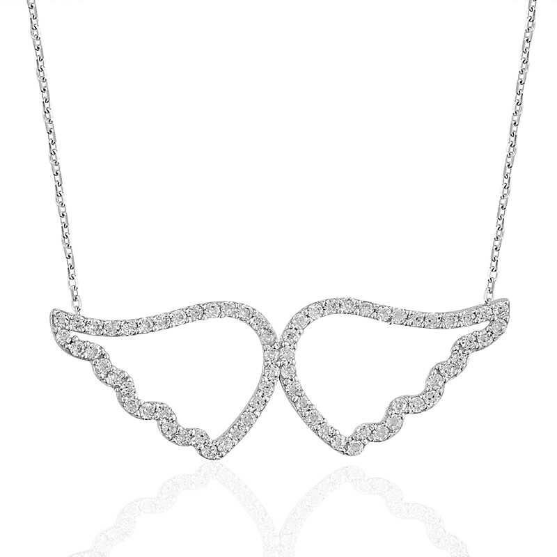 Gümüş Melek Kanadı Bayan Kolye