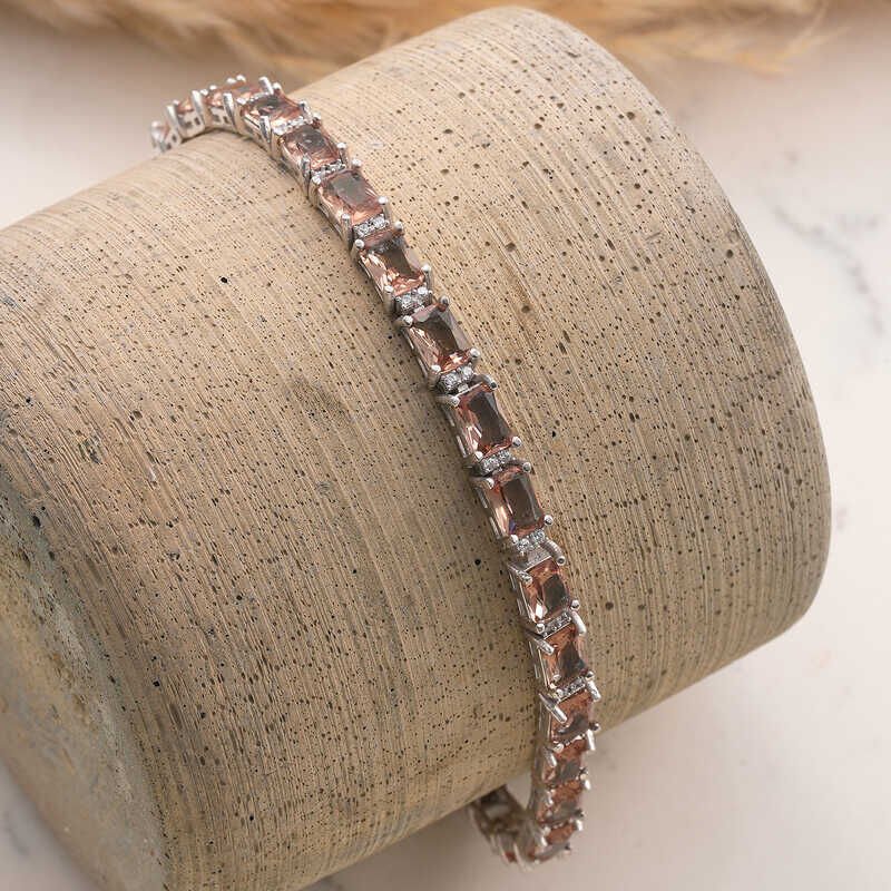 Gümüş Kare Zultanit Taşlı Kadın Bileklik