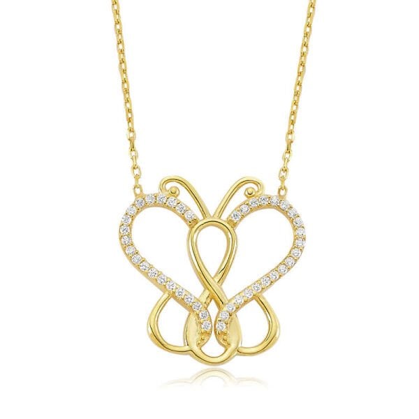Gümüş Sonsuzluk Kelebek Bayan Kolye