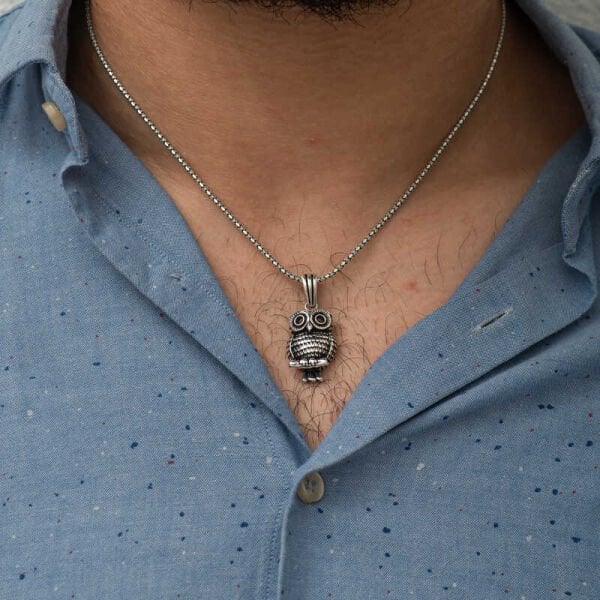 Gümüş Baykuş Kolye