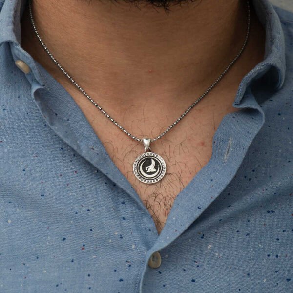 Gümüş Hilal Bozkurt Kolye