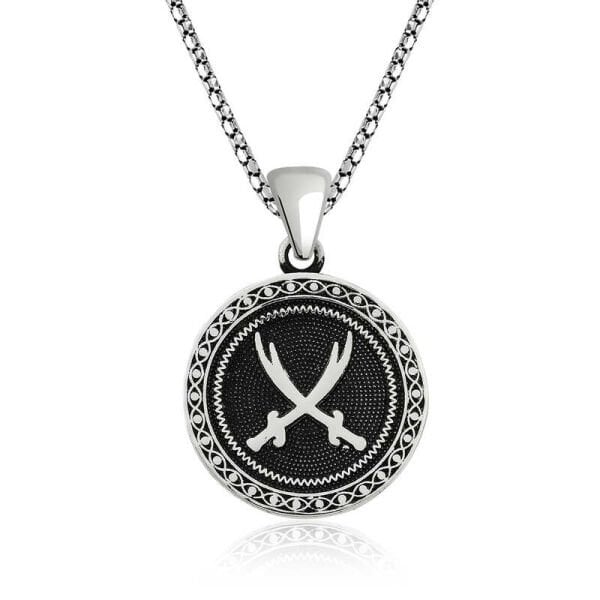 Gümüş Zülfikar Kılıcı Desenli Kolye