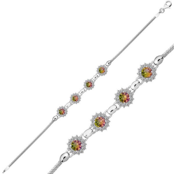 Gümüş Zultanit Taşlı Bileklik