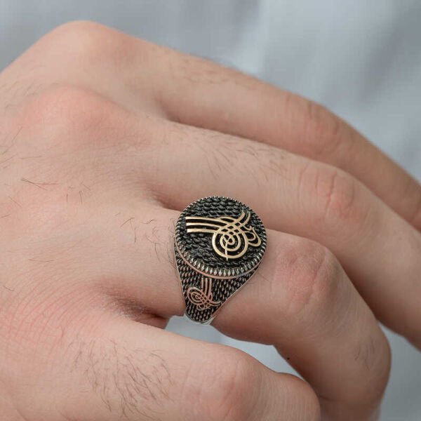 Gümüş Osmanlı Tuğrası Erkek Yüzük