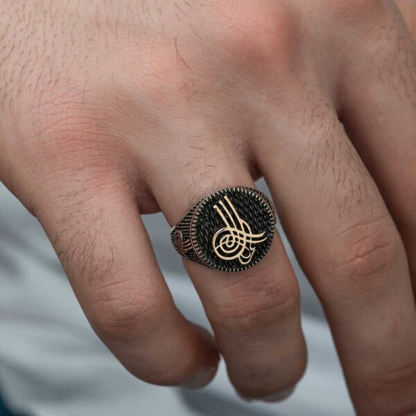 Gümüş Osmanlı Tuğrası Erkek Yüzük