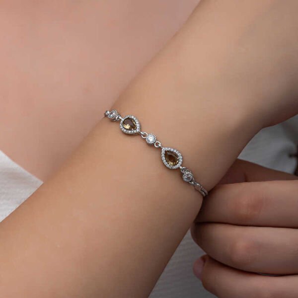 Gümüş Damla Zultanit Taşlı Kadın Bileklik