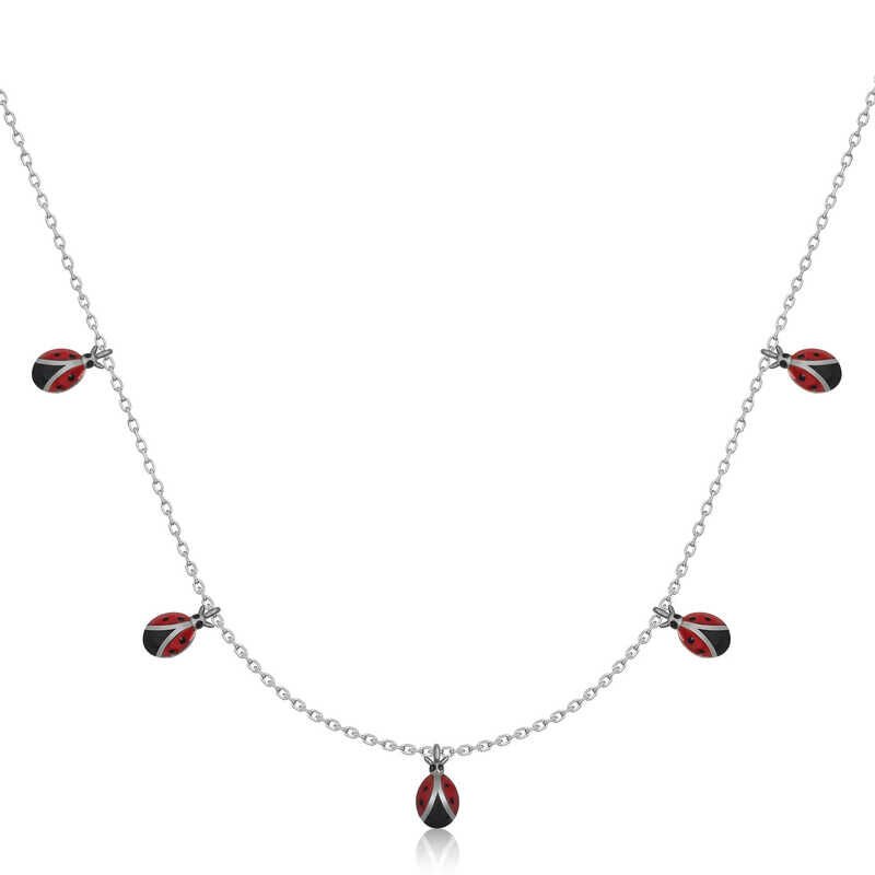 Gümüş Uğur Böceği Şans Kadın Kolye