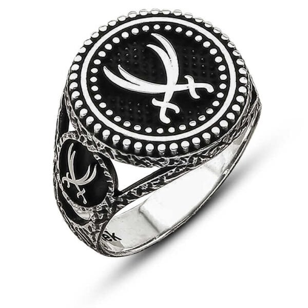 Gümüş Zülfikar Kılıcı Motifli Erkek Yüzük