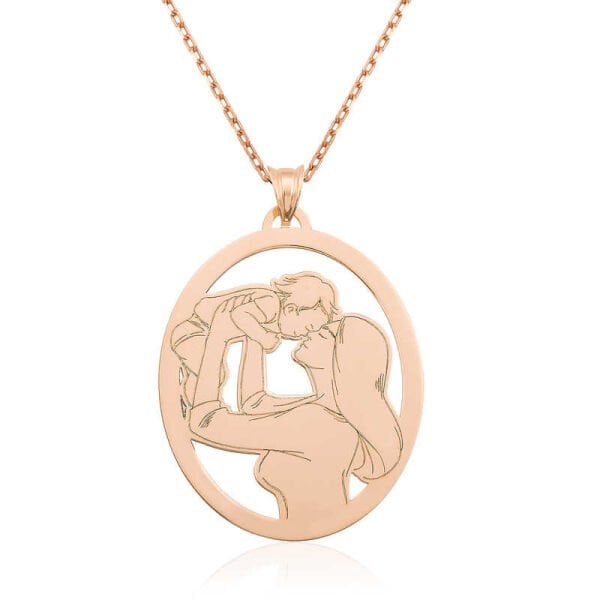 Gümüş Rose Anne Bebek Kolye