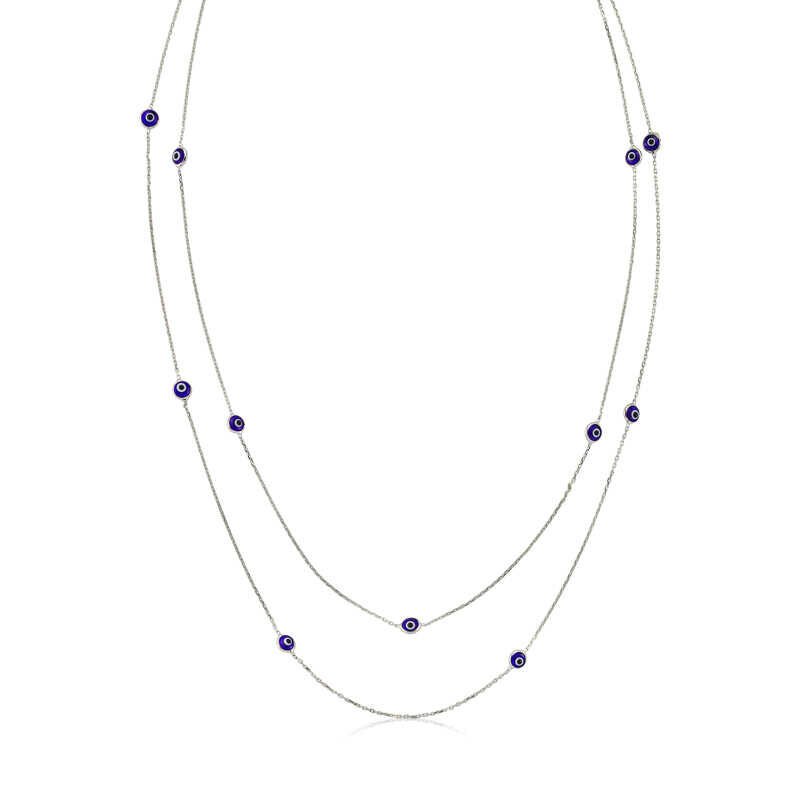 Gümüş Zincir Nazar Bayan Kolye