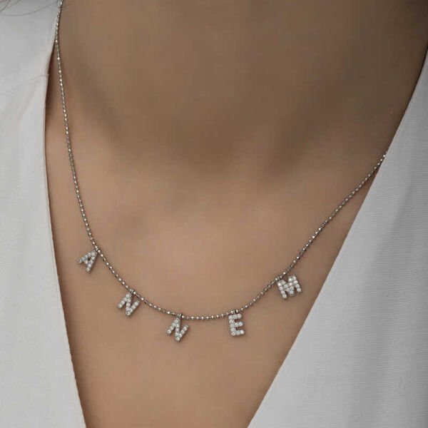 Gümüş Annem Yazılı Bayan Kolye