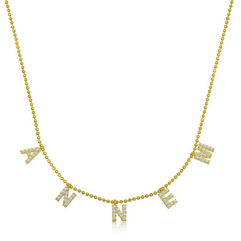 Gümüş Gold Annem Yazılı Bayan Kolye