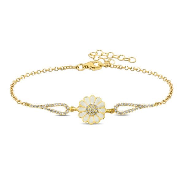 Gümüş Gold Papatya Bileklik