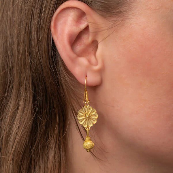 Gümüş Gold Sallantılı Trabzon Kazaz Kadın Küpe