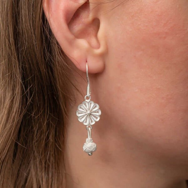 Gümüş Sallantılı Trabzon Kazaz Kadın Küpe