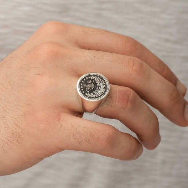 Gümüş Osmanlı Tuğrası Erkek Yüzük
