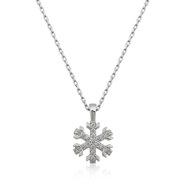 Gümüş Kar Tanesi Bayan Kolye