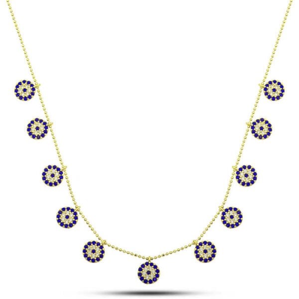 Gümüş Gold Nazarlı Şans Kadın Kolye