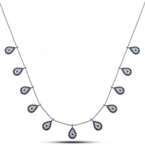 Gümüş Damla Nazarlı Şans Kadın Kolye