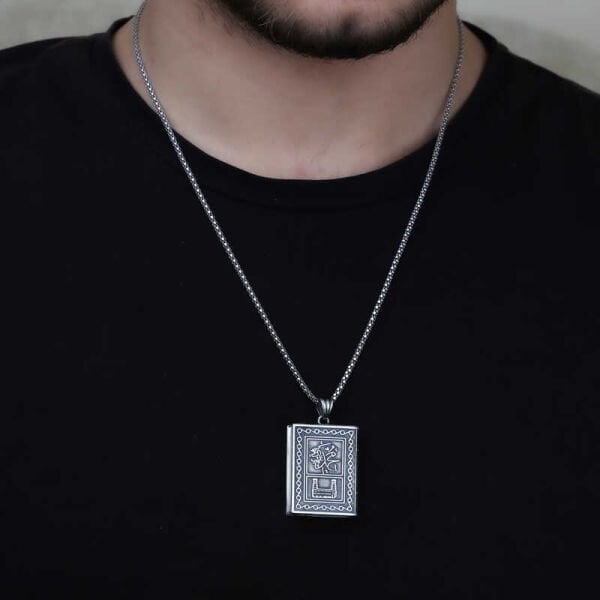 Gümüş İçi Açılabilen Muhammed Yazılı Muskalık Kolye