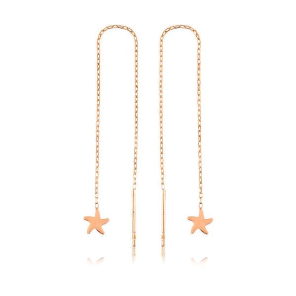 Gümüş Zincirli Deniz Yıldızı Küpe