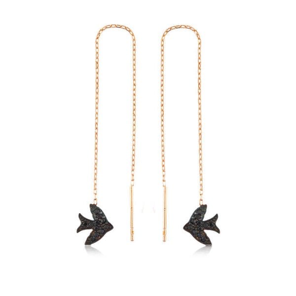 Gümüş Kırlangıç Zincirli Küpe