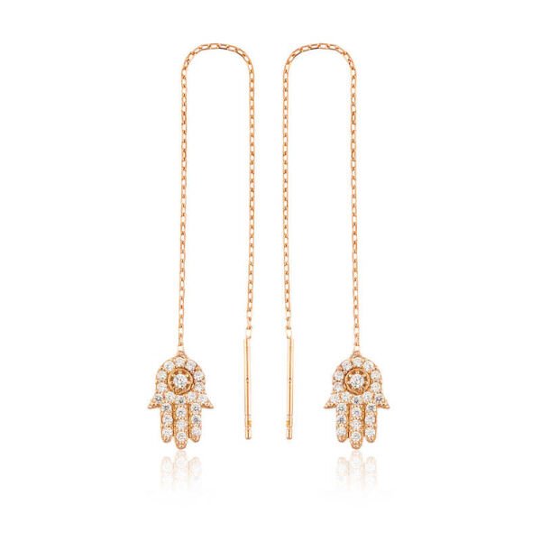 Gümüş Zincirli Fatma Ana Eli Küpe