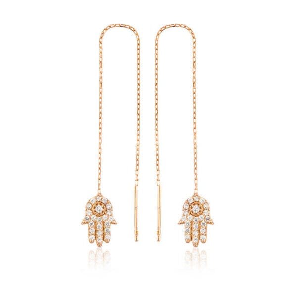 Gümüş Zincirli Fatma Ana Eli Küpe