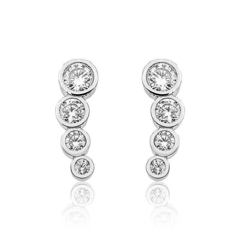 Gümüş 4 Taş Bayan Küpe