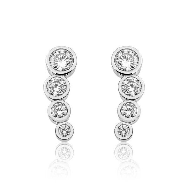 Gümüş 4 Taş Bayan Küpe