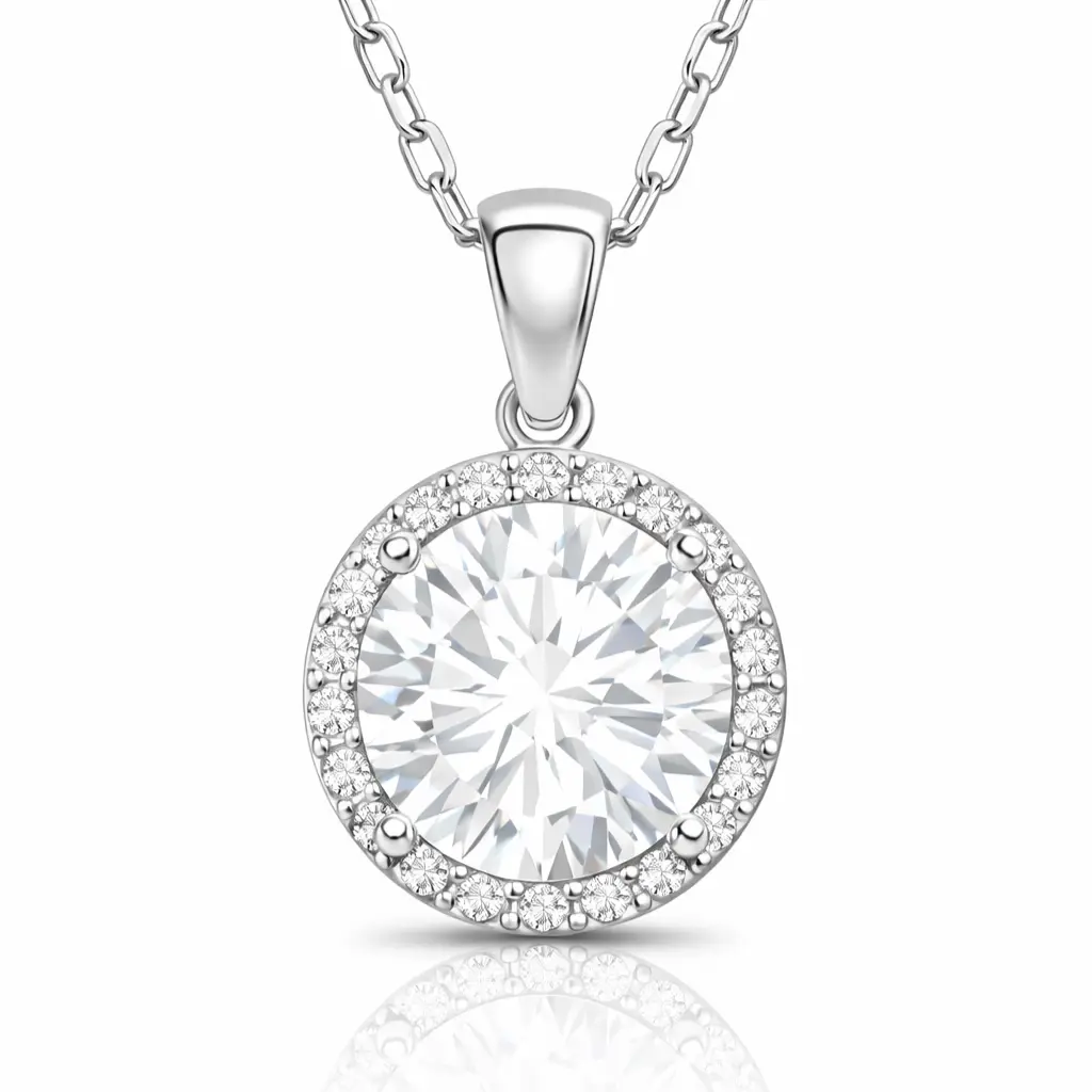 Gümüş Yuvarlak Montür Kadın Kolye