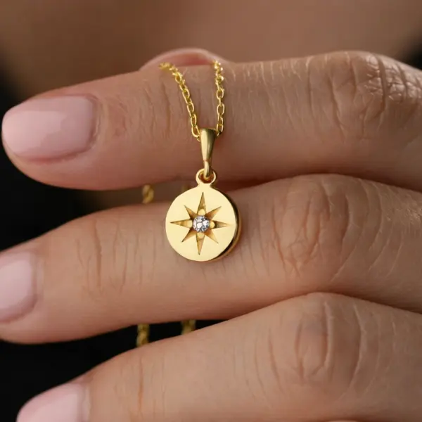 Gümüş Gold Minimal Yıldız Kadın Kolye