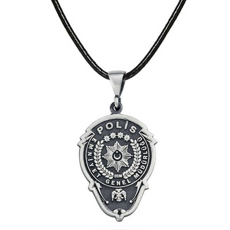 Gümüş Emniyet Teşkilatı Polis Armalı Kolye